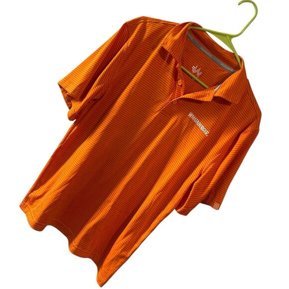 Whataburger Uniform Employee Embroidered Orange Polo Men's Size l - Picture 2 of 4